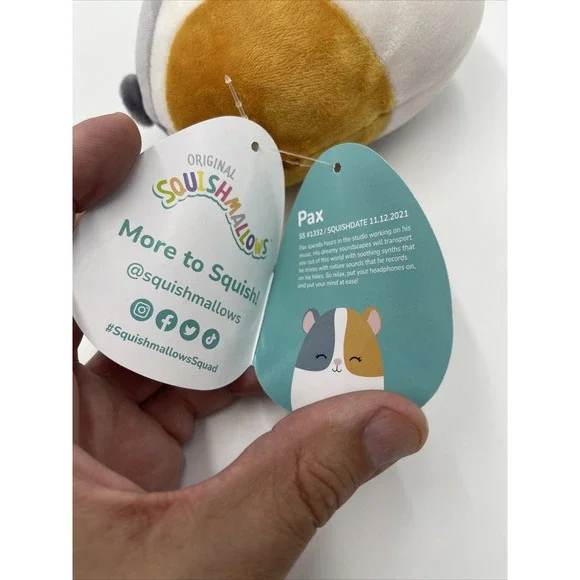 Squishmallow 5" Pax Hamster Soft Colorful Sparkle Ear Pet Plush NWT #016 - Picture 6 of 8